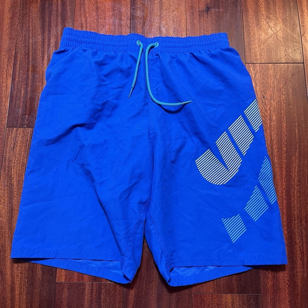 Nike Swimming Trunks Mens Small Blue Drawstring Elastic Waist Volley NESSA454